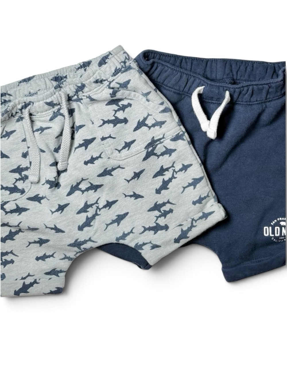 5/15$ Old Navy Toddler Boys Nautical Shark Knit Jogger Shorts Duo 18-24M